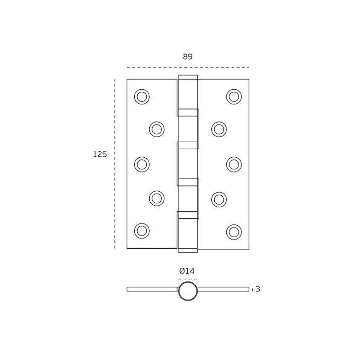 Butt hinges JNF IN.05.020.125.ECO