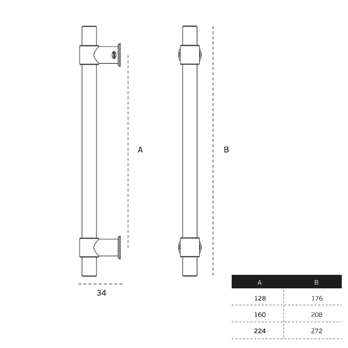 Cabinet handle JNF IN.22.153.16.KN
