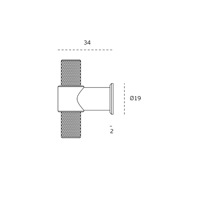 Cabinet knob JNF IN.22.152.16.KN