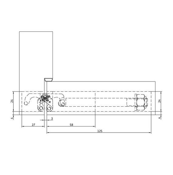 Concealed door hinge with integrated closing function ANSELMI AN 107 3D C60
