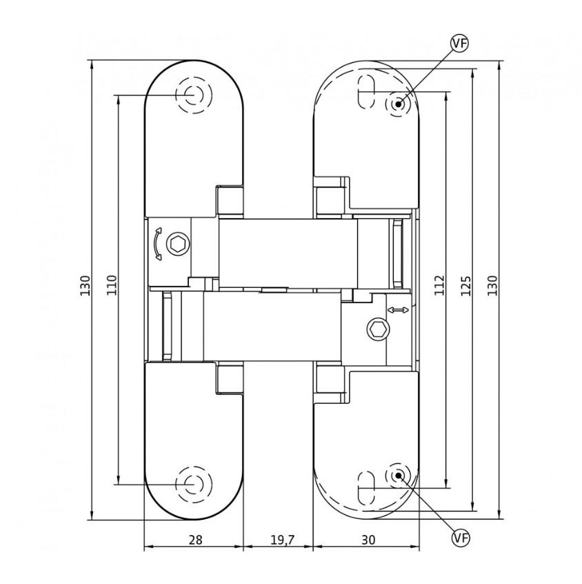 Concealed hinges ANSELMI AN 141 3D FVZ 12/38 (511)