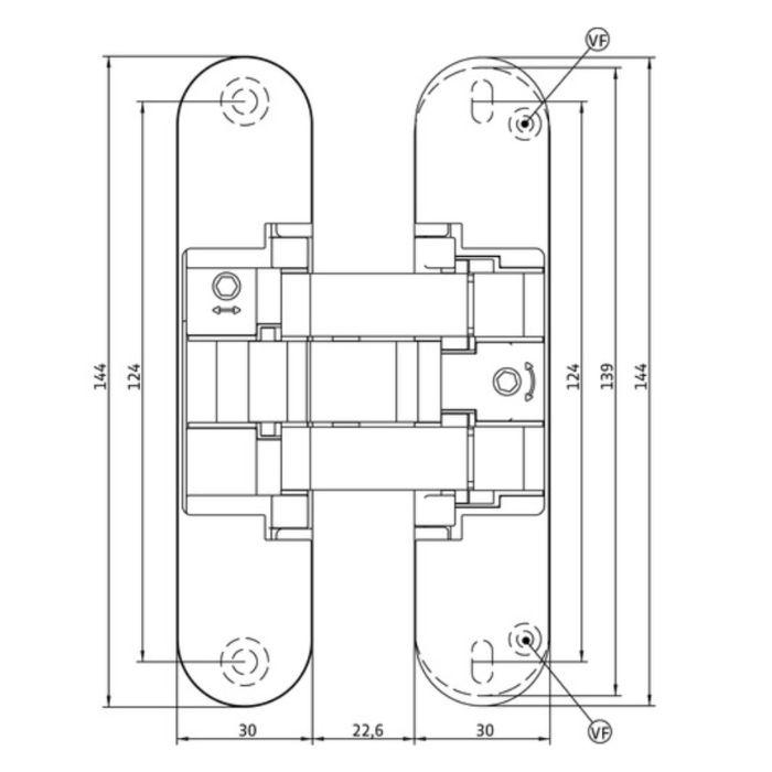 Concealed hinges ANSELMI AN 141 3D FVZ 14/40 (515)