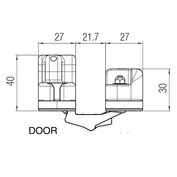 Concealed hinges for doors with cladding Krona Koblenz KUBICA 27 - K2700