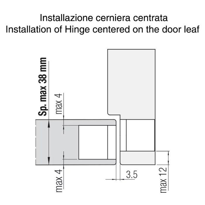 Concealed hinges for doors with recessed door frame Krona Koblenz KUBICA Hybrid K6360/38