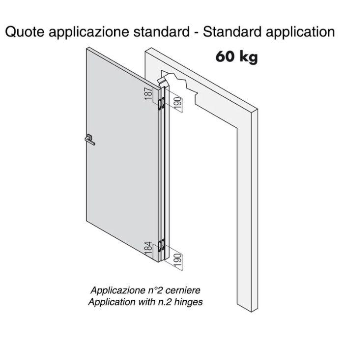 Concealed hinges for doors with recessed door frame Krona Koblenz KUBICA Hybrid K6360/38