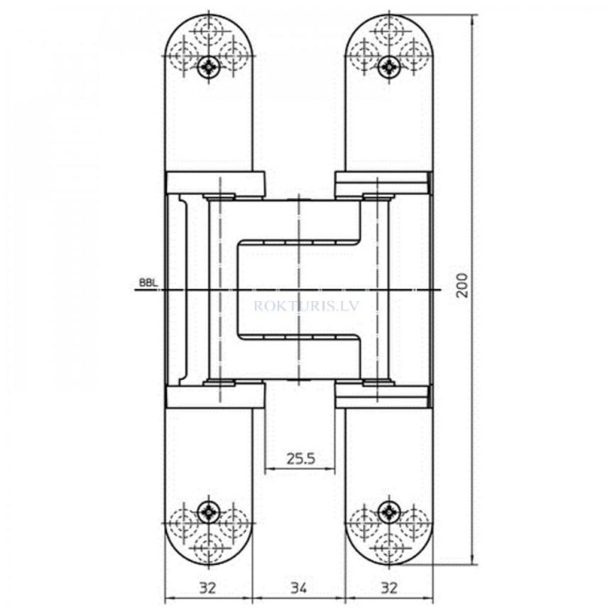 Concealed hinges for heavy-duty doors Tectus TE 540 3D