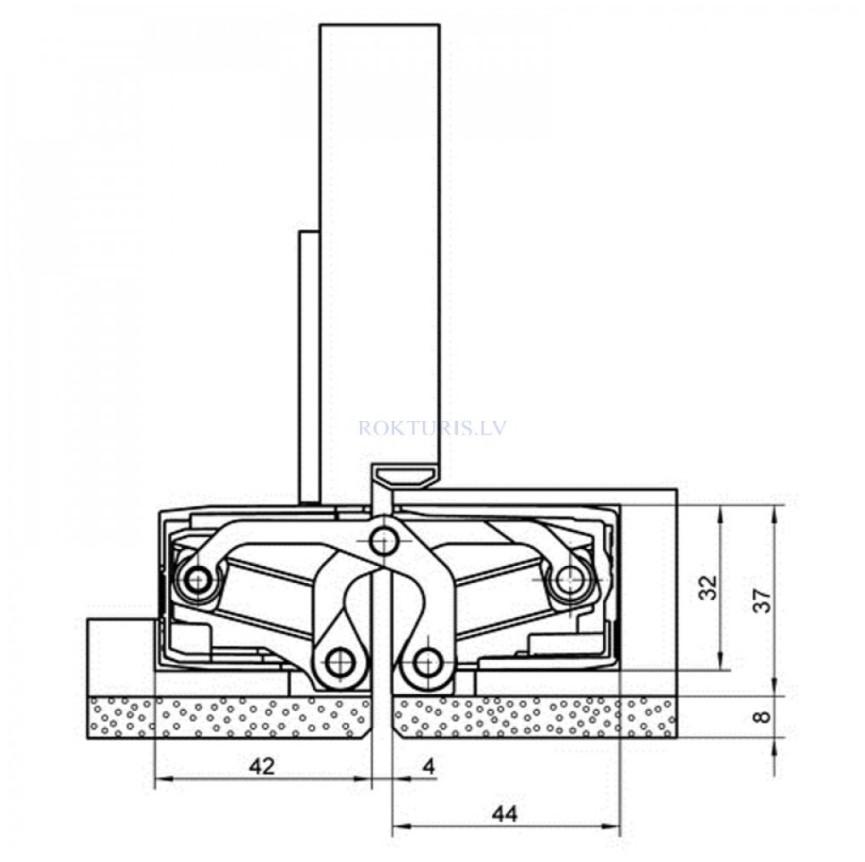 Concealed hinges for heavy-duty doors Tectus TE 540 3D