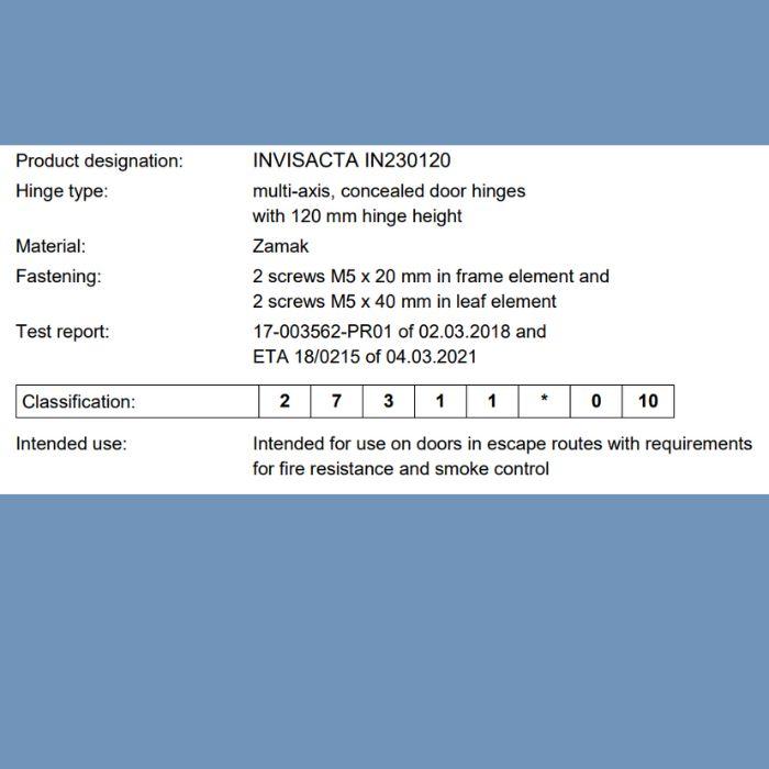 Concealed hinges Otlav IN230