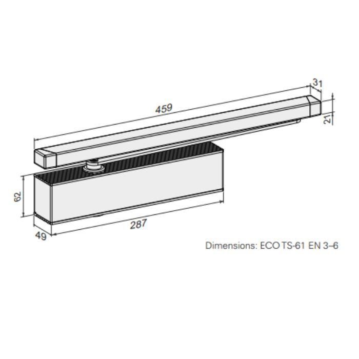 Door closer with slide rail Eco Schulte Newton TS-61G