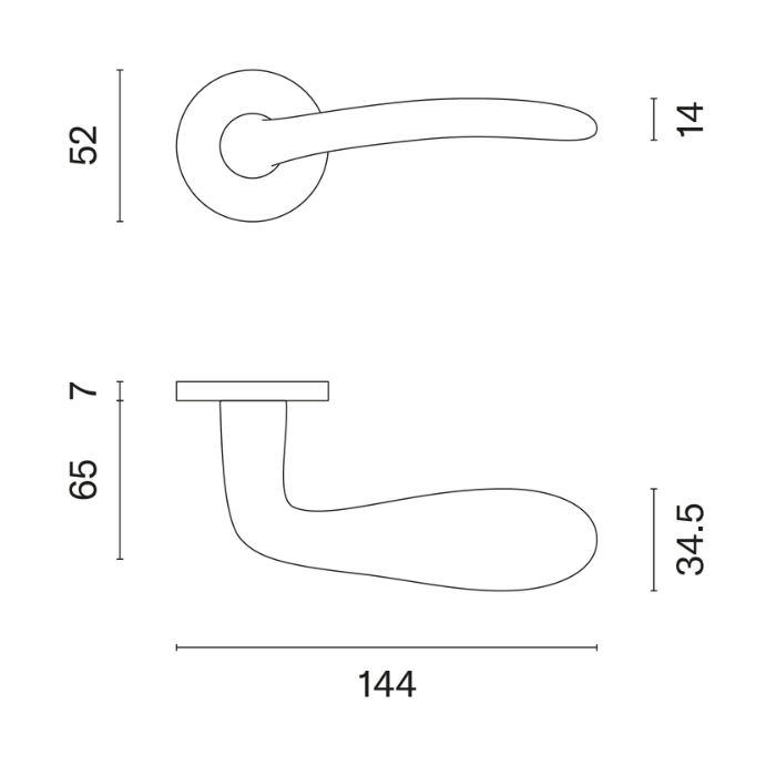 Door handle Aprile AMBROSIA R7S AS