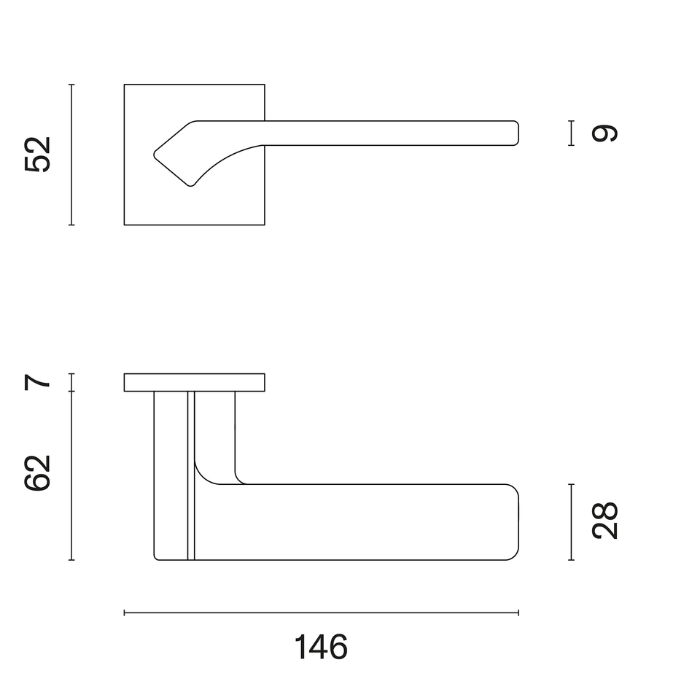Door handle Aprile AS BERGENIA Q 7S