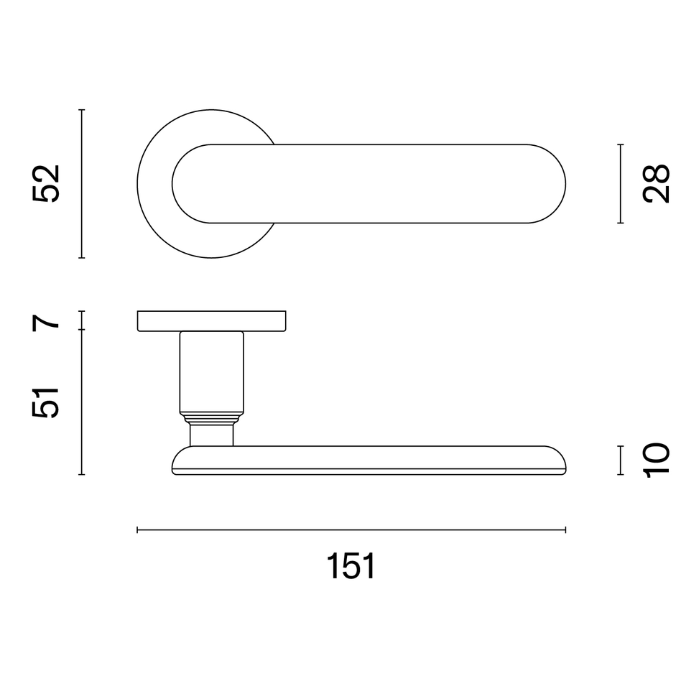 Door handle Aprile AS DEGLASIA R 7S