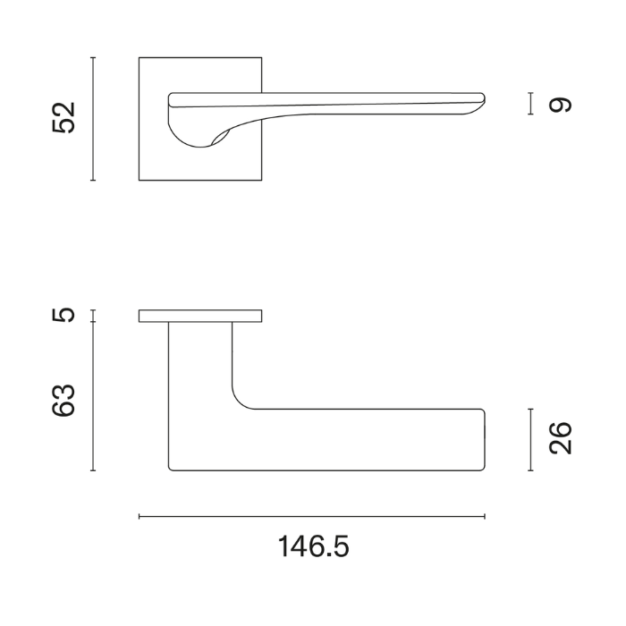 Door handle Aprile AS IRIS Q 5S