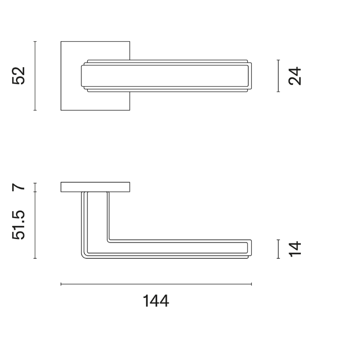 Door handle Aprile AS RAFLESIA Q 7S