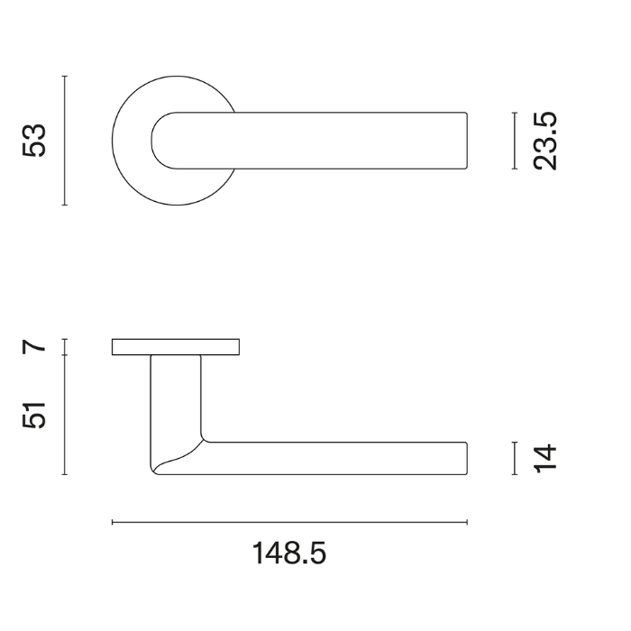 Door handle Aprile AT SILENA R 7S