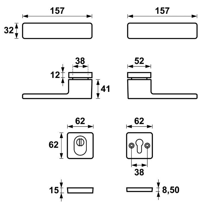 Door handle Axa Home Security Libera FLEX