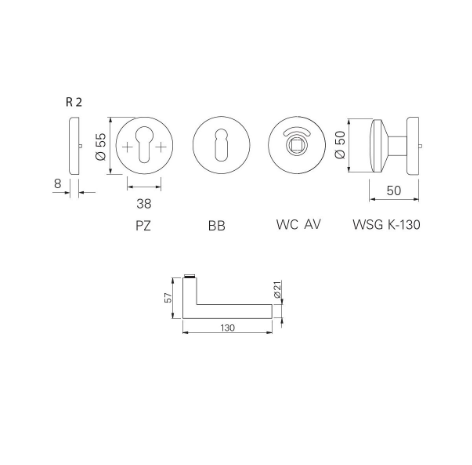 Door handle Eco Schulte SGL D-310