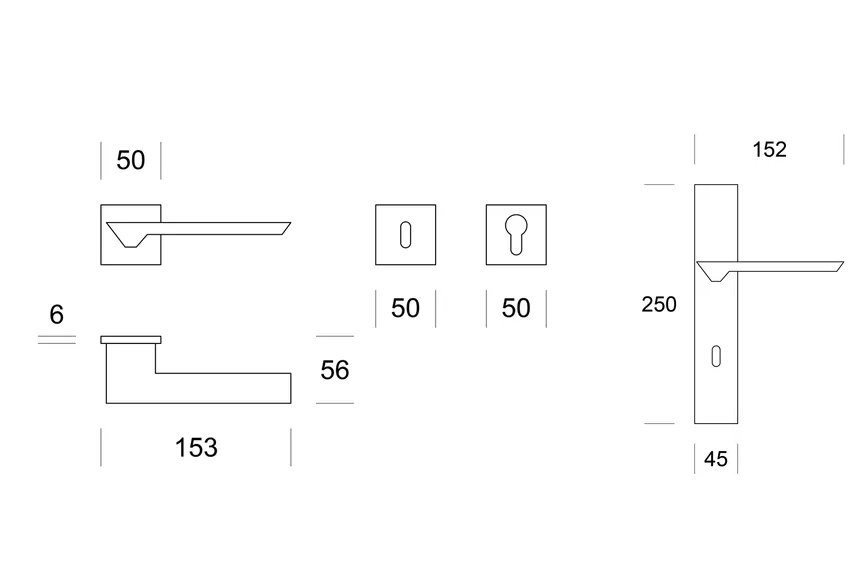 Door handle Ento Cedro SQ R6