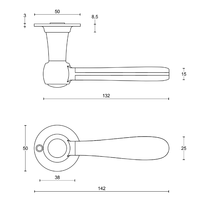 Door handle Formani BOSCO Carrara marble LZ100MA-G