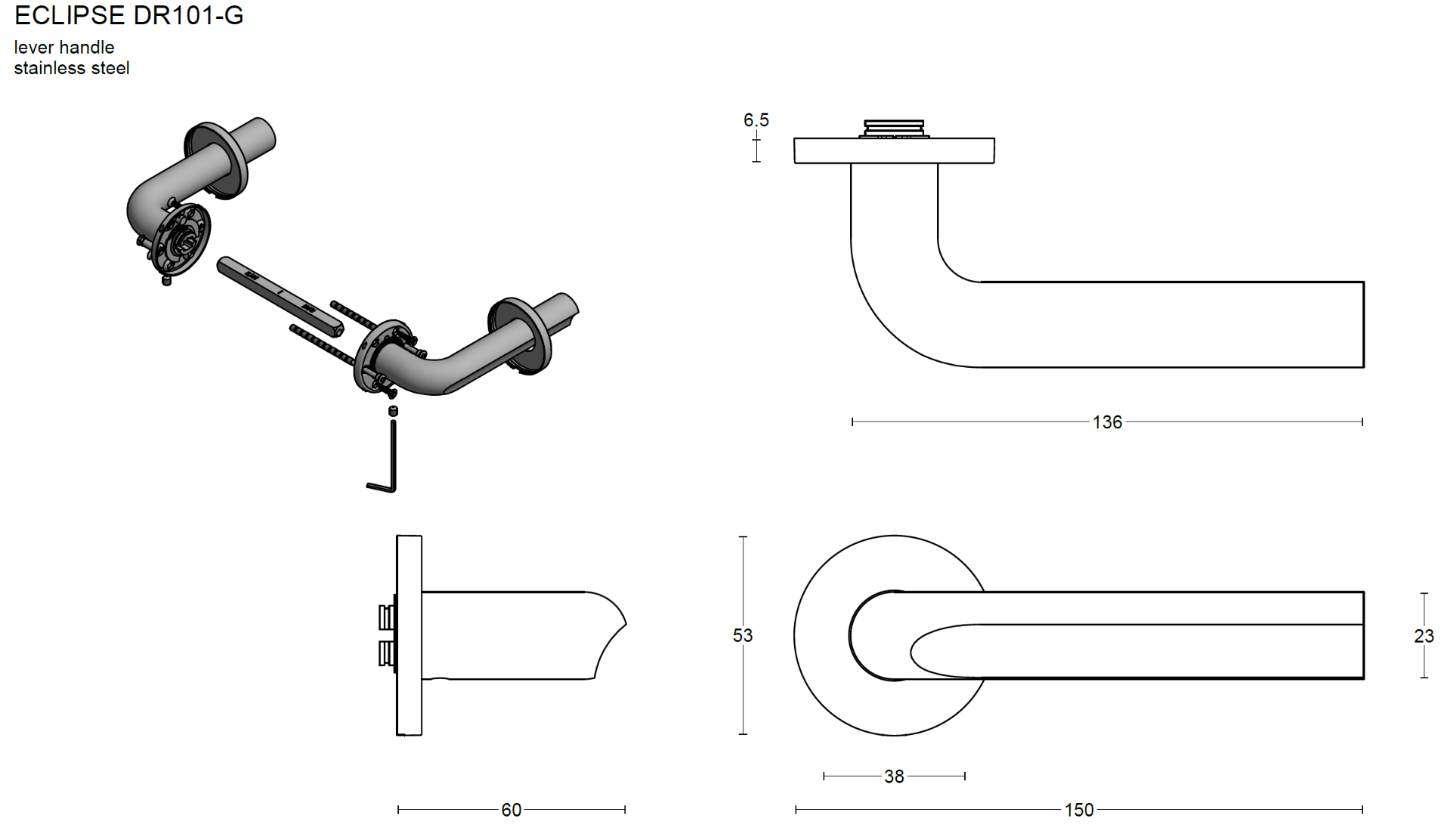 Door handle Formani ECLIPSE DR101-G