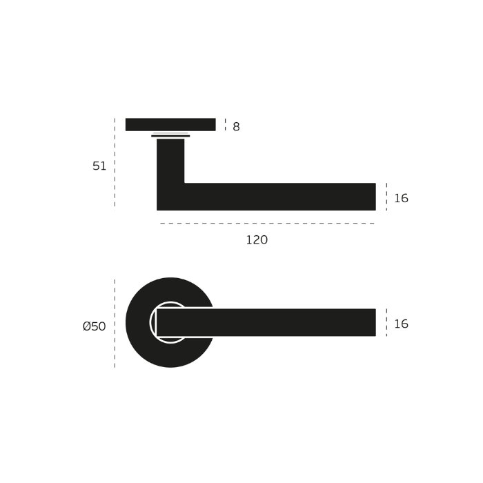 Door handle JNF IN.00.106.RC08N