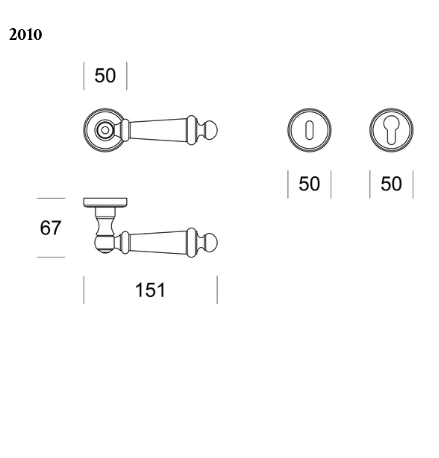 Door handle Salice Paolo Borromeo