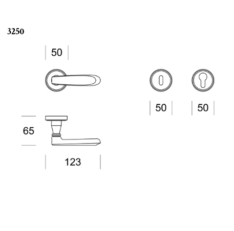 Door handle Salice Paolo Cassia