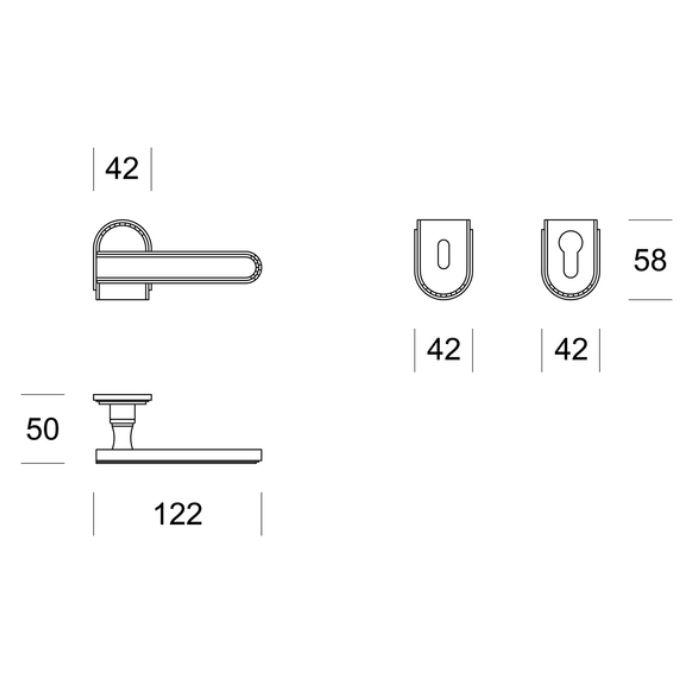 Door handle Salice Paolo Deco