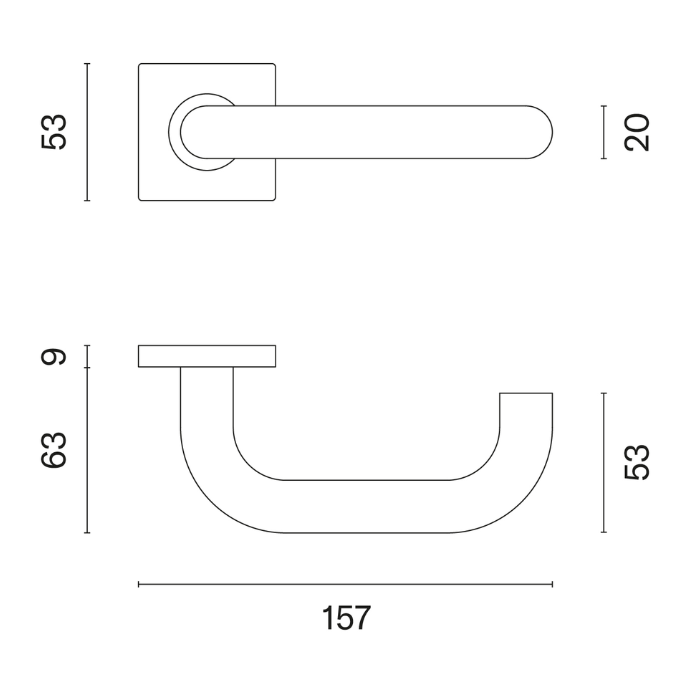 Door handle STERK KVADRAT 1704 16