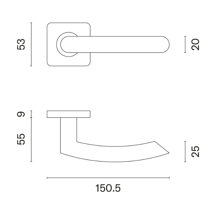 Door handle STERK KVADRAT 1707 16