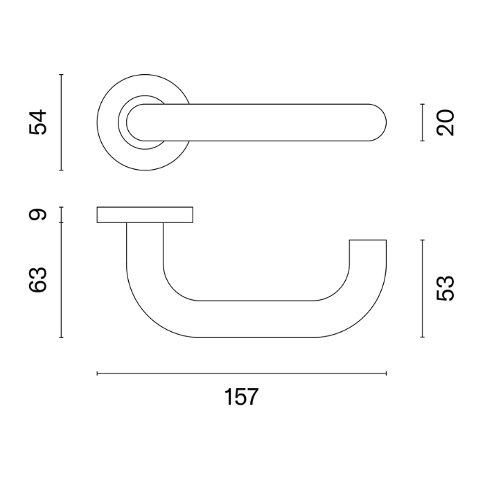 Door handle STERK OVAL 1704 F5