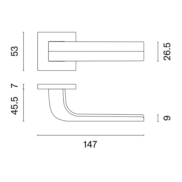 Door handle STILE JENA Q 7S 