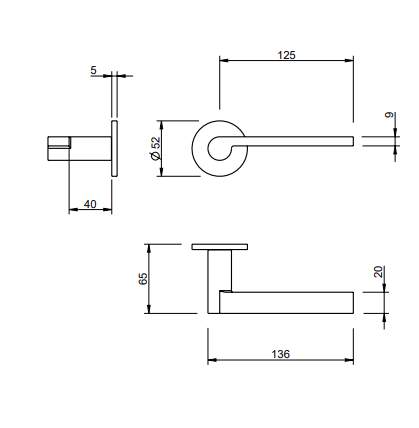 Door handle Tupai 2252 5S