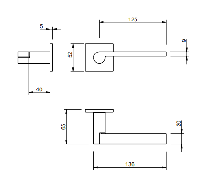 Door handle Tupai 2252 5SQ