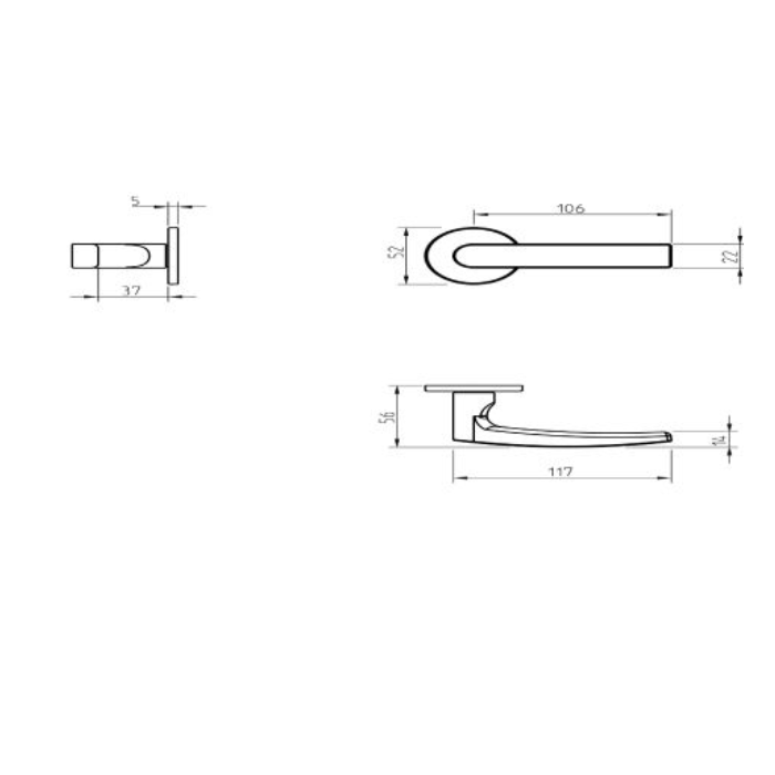 Door handle Tupai 2254 5S