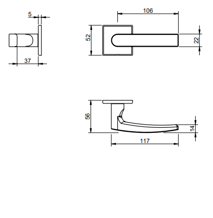 Door handle Tupai 2254 5SQ