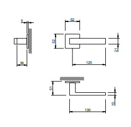 Door handle Tupai 2275 5SQ