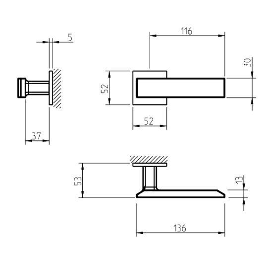 Door handle Tupai 2730 5SQ