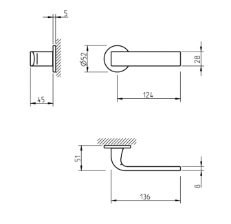 Door handle Tupai 2732 5S