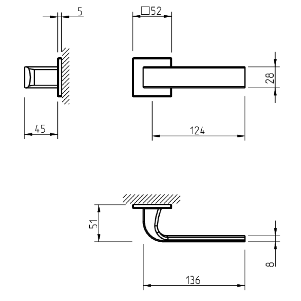 Door handle Tupai 2732 5SQ