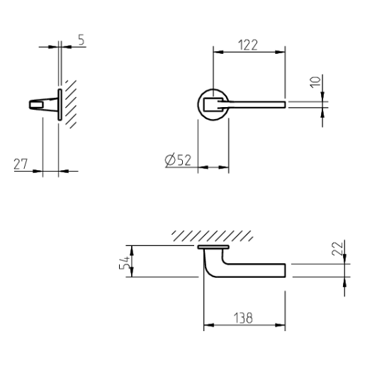 Door handle Tupai 3097 5S