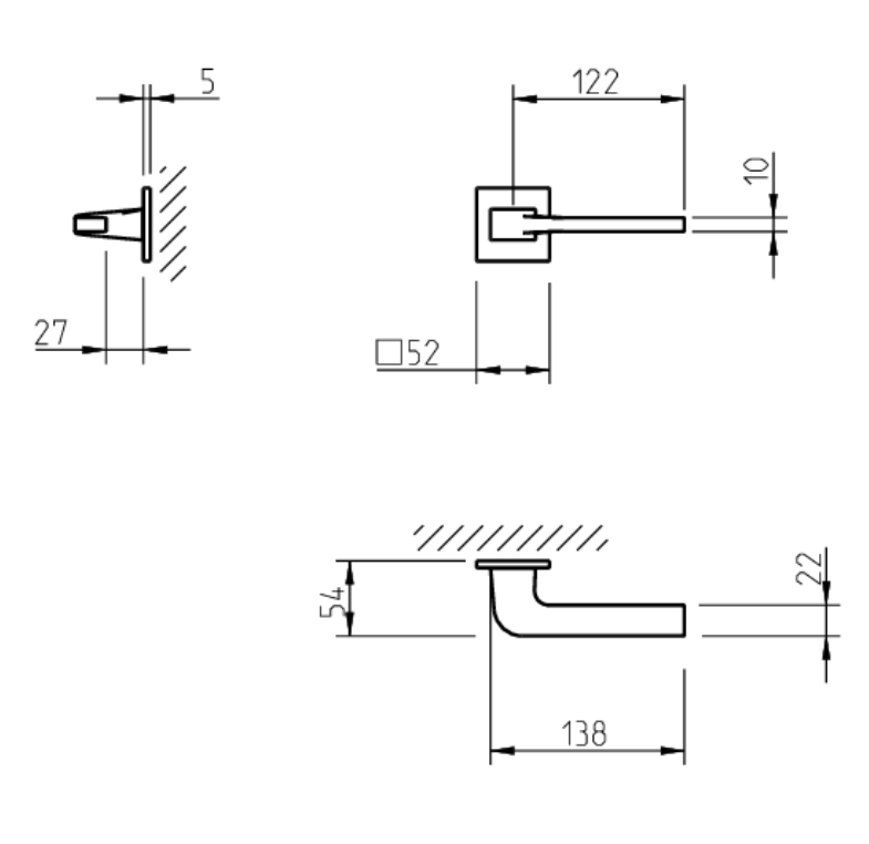 Door handle Tupai 3097 5SQ