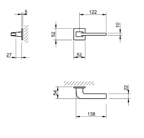 Door handle Tupai 4007 5SQ