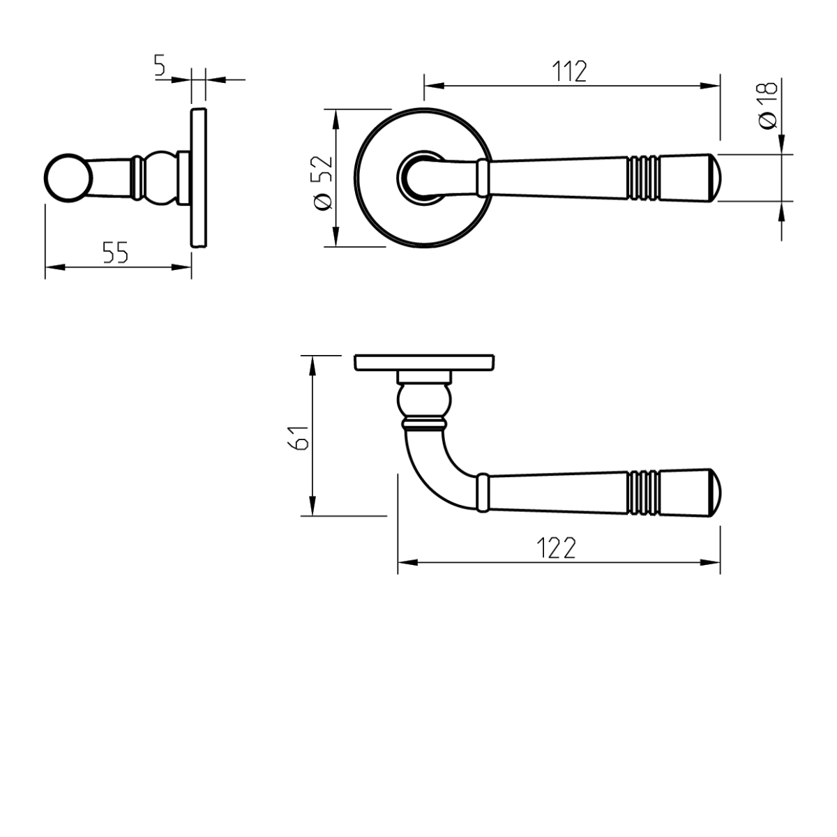 Door handle Tupai 4009 5S