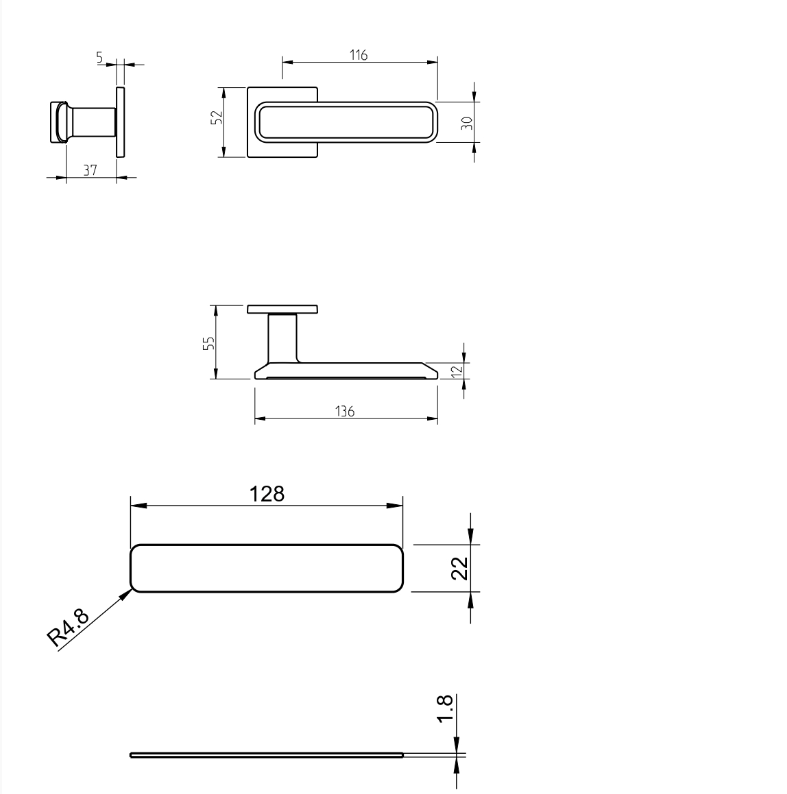 Door handle Tupai 4149 5SQ