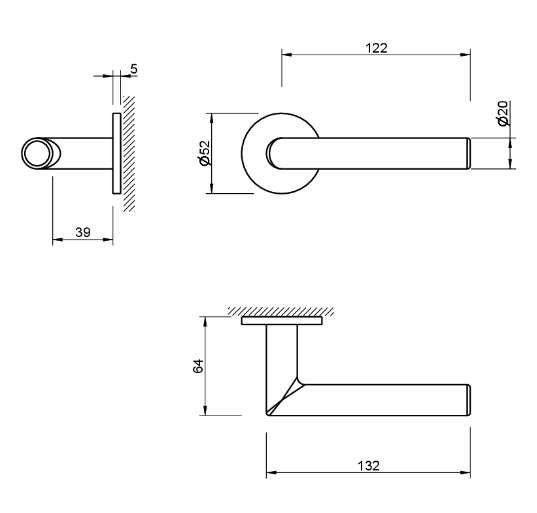 Door handle Tupai 4152 5S