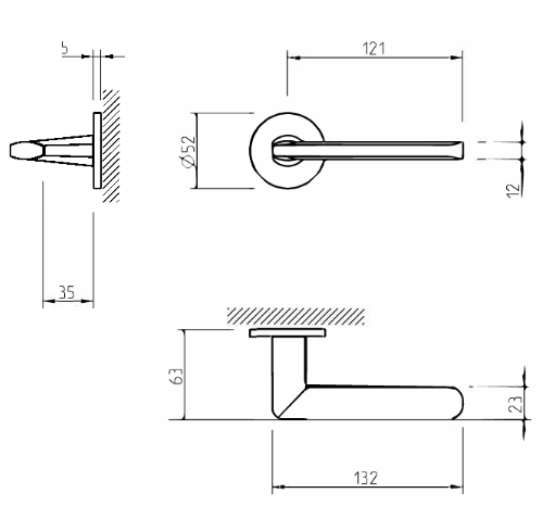 Door handle Tupai 4153 5S
