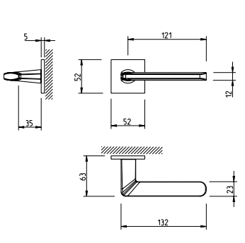Door handle Tupai 4153 5SQ