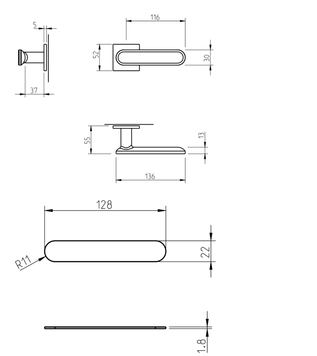 Door handle Tupai 4159 5SQ