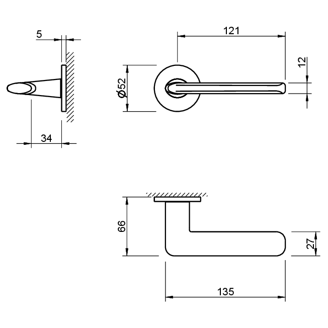 Door handle Tupai 4165 5S